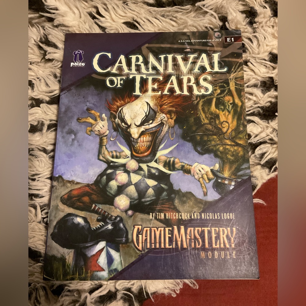 Pathfinder RPG CARNIVAL OF TEARS BOOK DUNGEONS AND DRAGONS